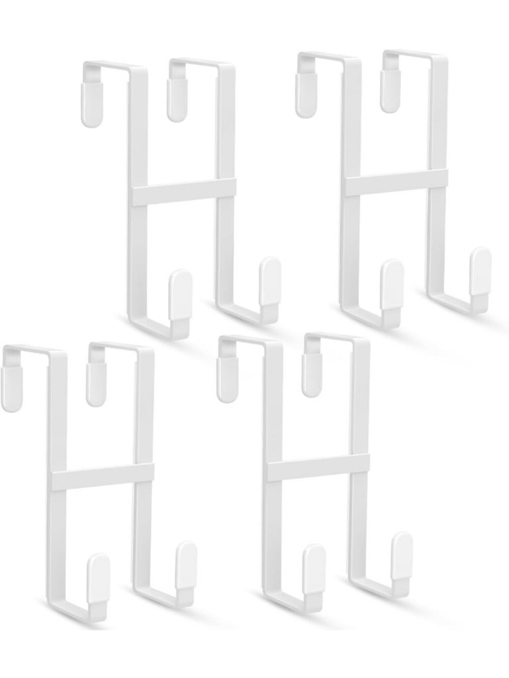 4 Pack Heavy Duty Over Door Hooks - No Drill Double Sided Hanger for Coats